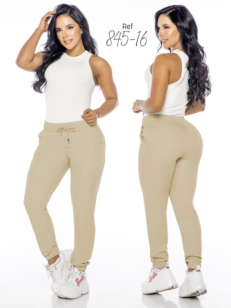[328845-16L] Women's Beige Jogger Pants 845-16
