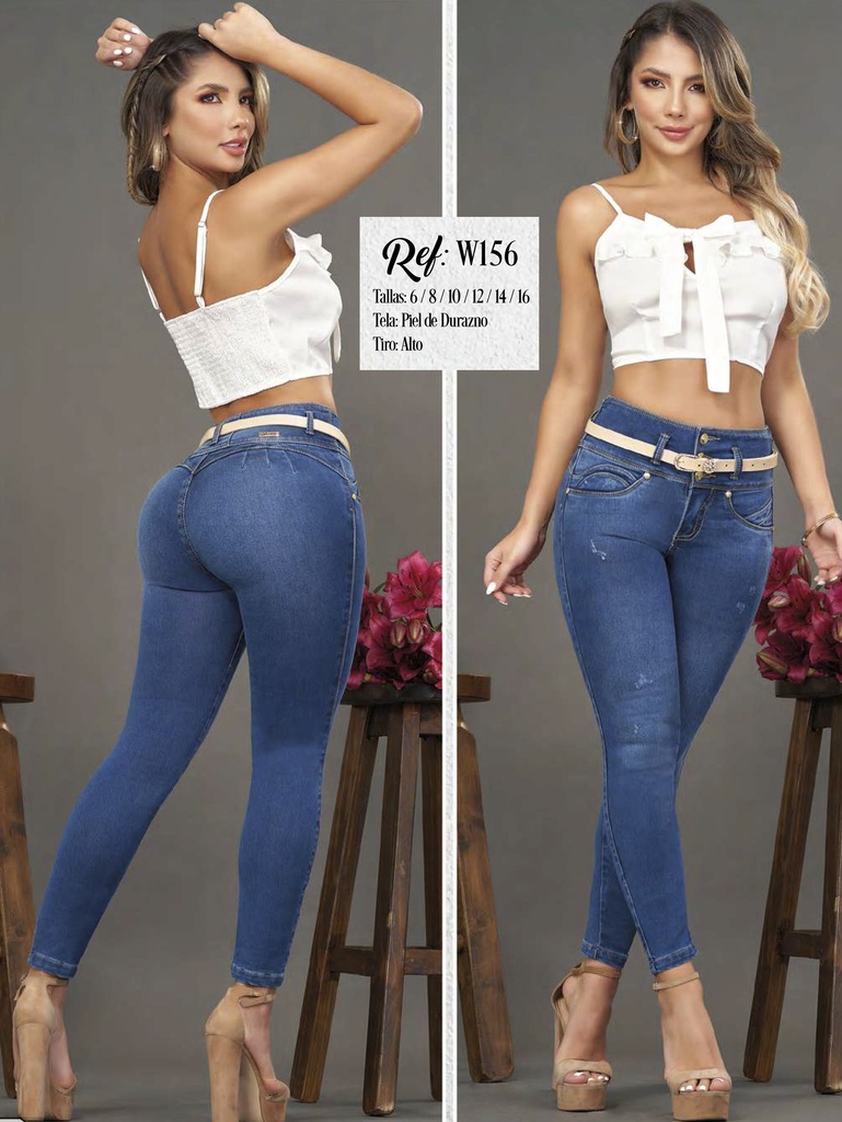 Jeans Levantacola Skinny Azul Medio Clásicos