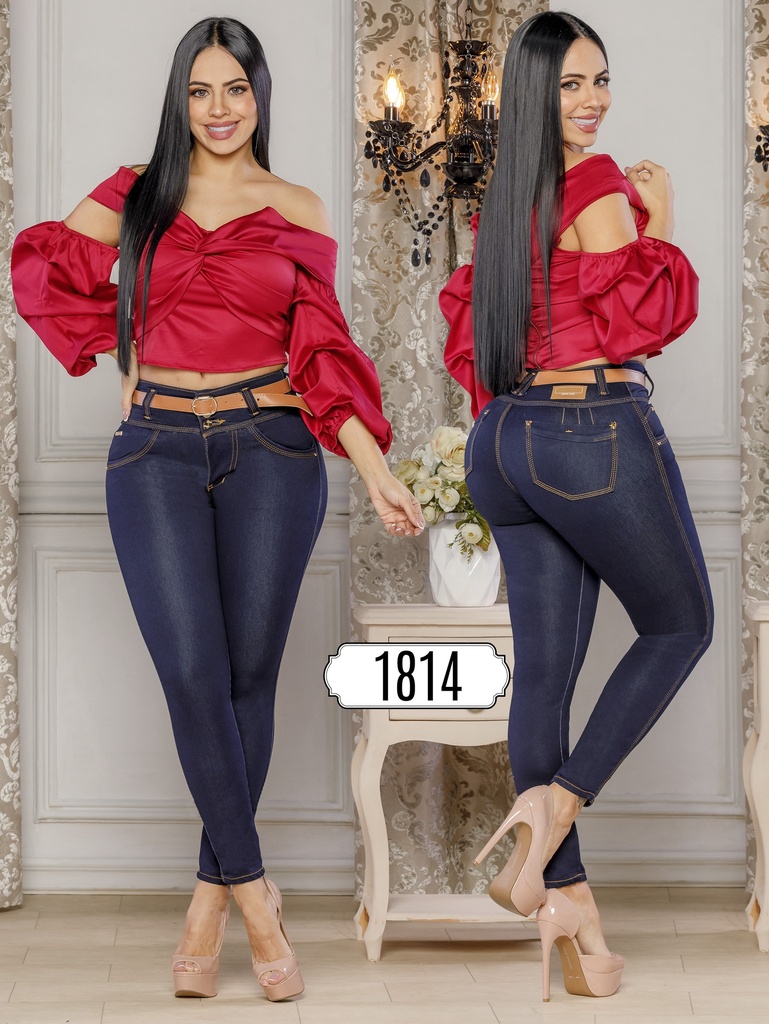 [344181403] Women's Dark Wash Skinny Butt Lift Jeans 1814