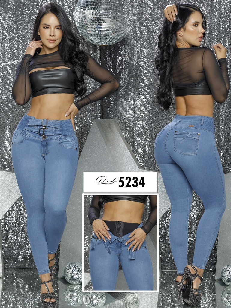 [2675234S01] Jeans Levantacola Colombiano Con Faja