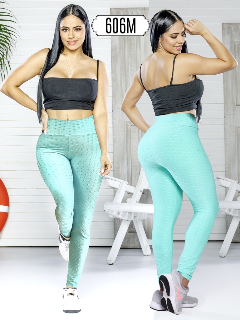 [349606M] Women's Mint Textured Activewear Leggings 606M