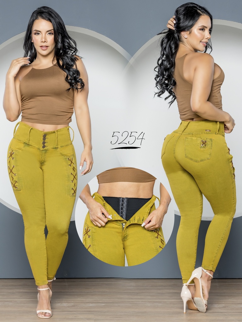 [2675254S05] Jeans Levantacola Colombiano Con Faja 