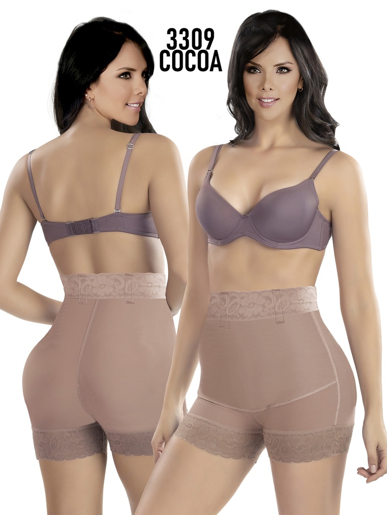 Faja Short Tiro Alto de Powernet Colombiana Cacao para Mujer – Thaxx Estilo 3309
