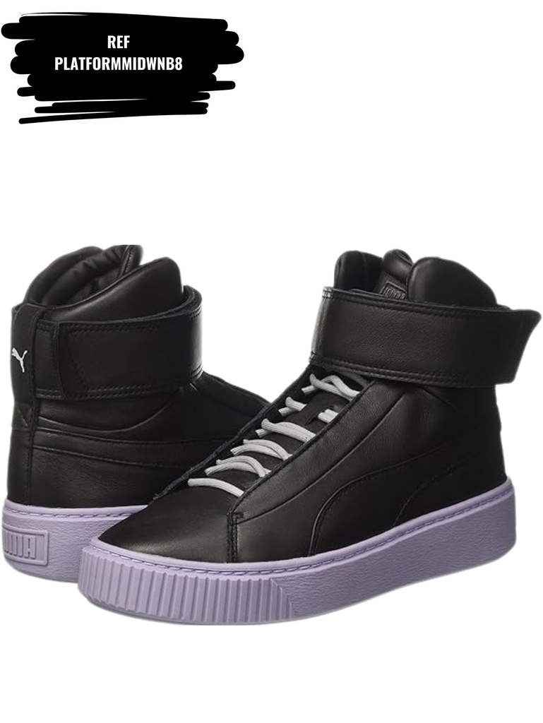 [263PLATFORMMIDWNB8-7] Platform Mid WN Black Sneakers