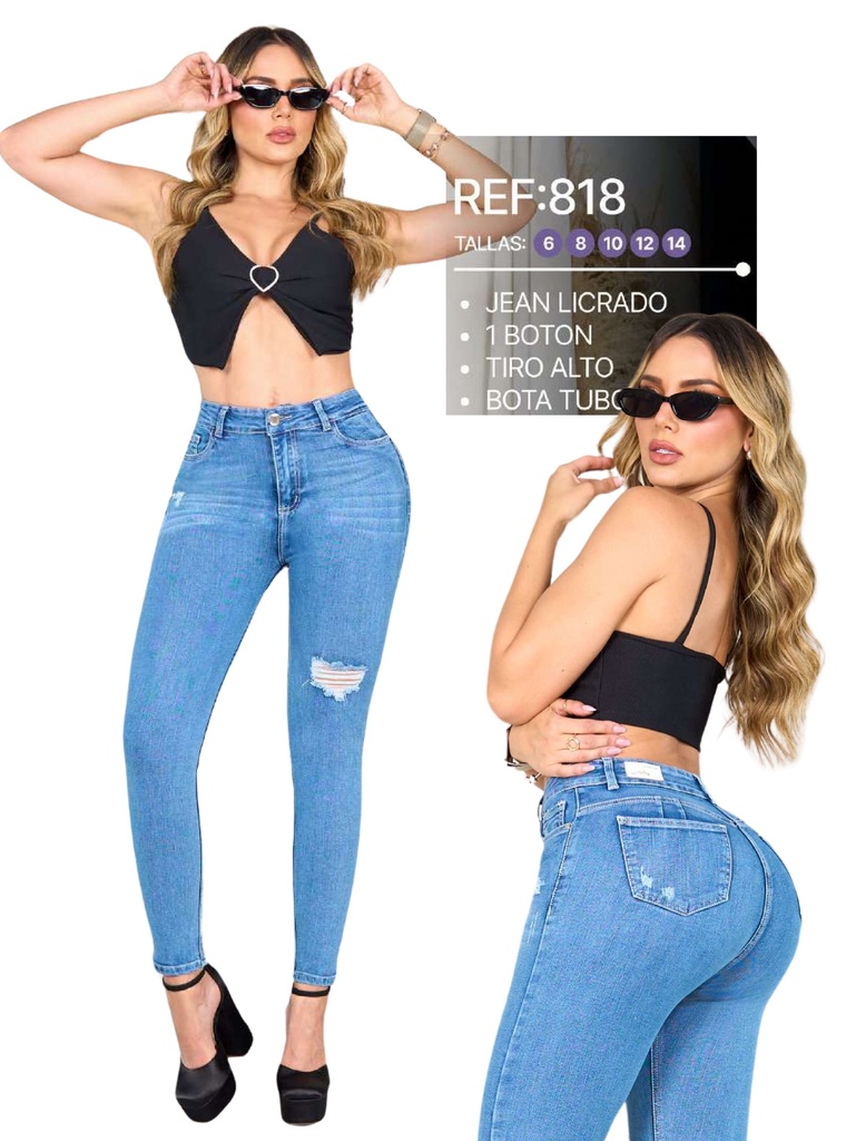 [29081807] Women's Light Wash Ripped High-Rise Butt-Lifting Skinny Jeans