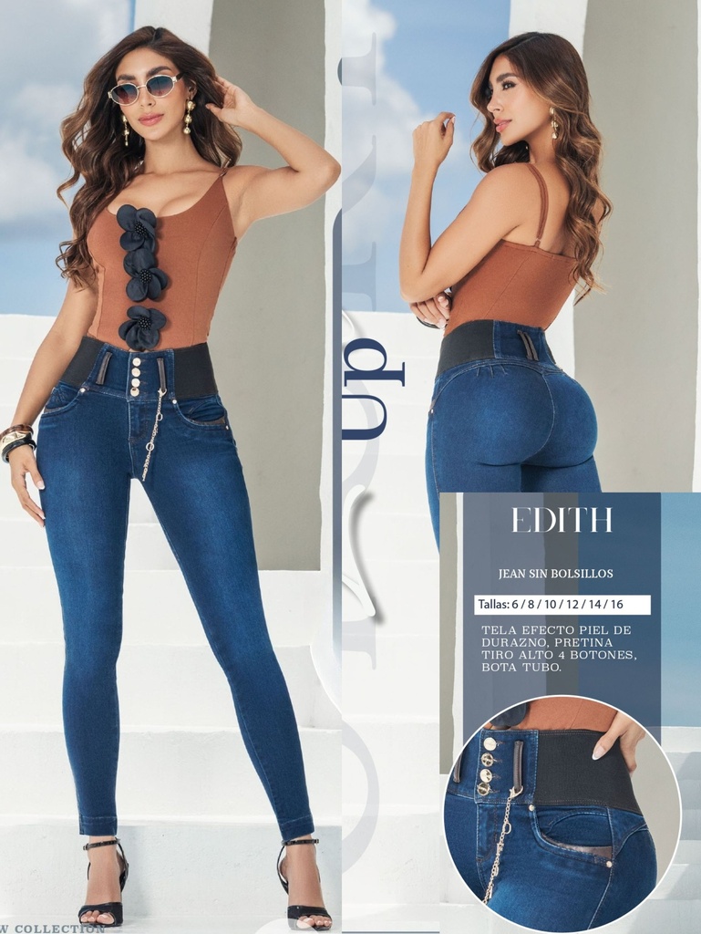 Women's Dark Wash Skinny Butt Lift High-Rise Jeans 289EDI