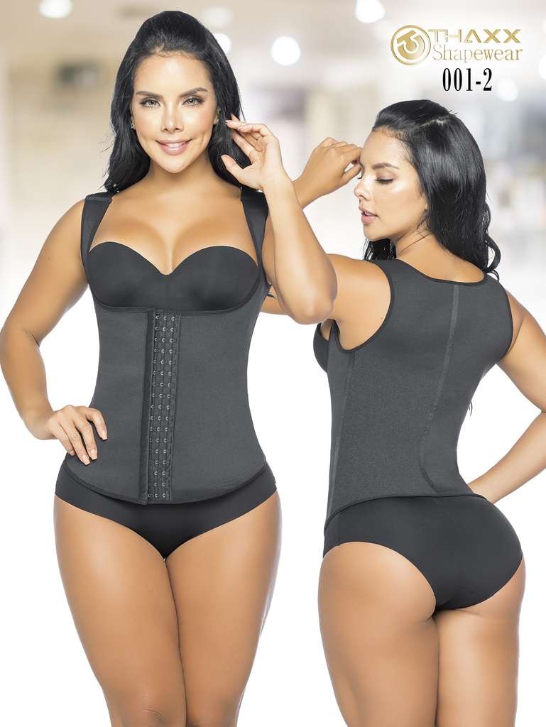 [137001S2] Women's Black Neoprene Waist Cincher Vest Faja (S)