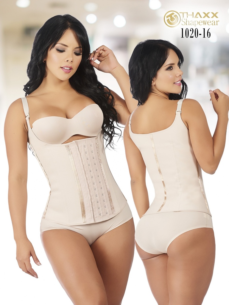 [1371020S16] Faja Colombiana Thaxx  Chaleco Latex Recubierto 3 Broches  (S)