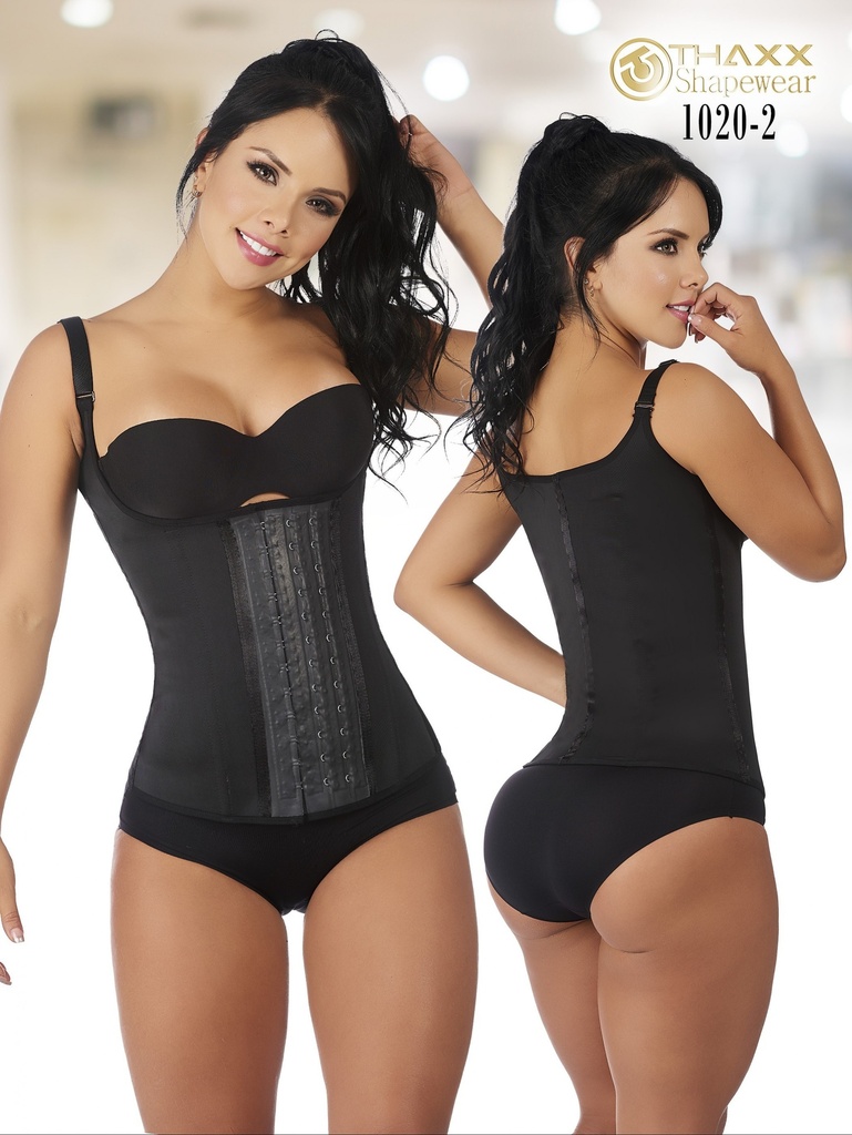 [1371020S2] Faja Colombiana Thaxx  Chaleco Latex Recubierto 3 Broches  (S)
