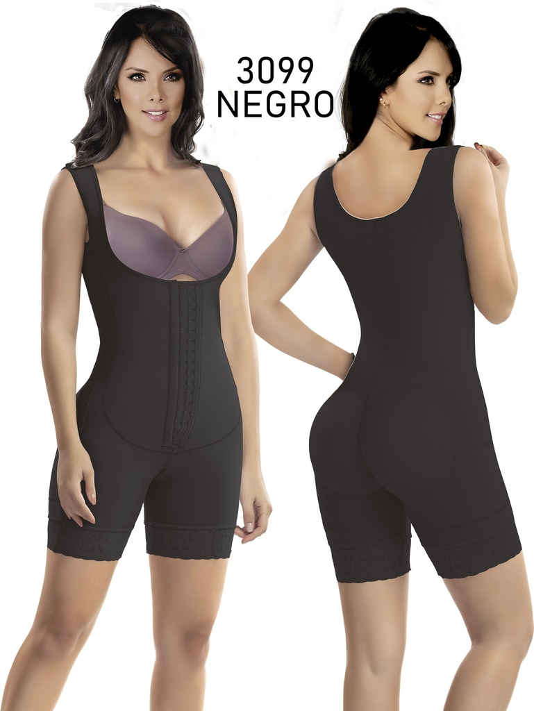 Women's Black Colombian Powernet Full-Body Faja with Hook Closure – Thaxx Style 3099