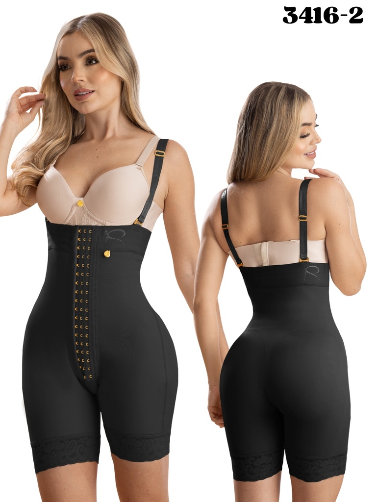 [1373416XS2] Faja Moldeadora Body Moldeador Levantacola con Ganchos hasta el Muslo Negro para Mujer 3416-2 1373416 (XS)