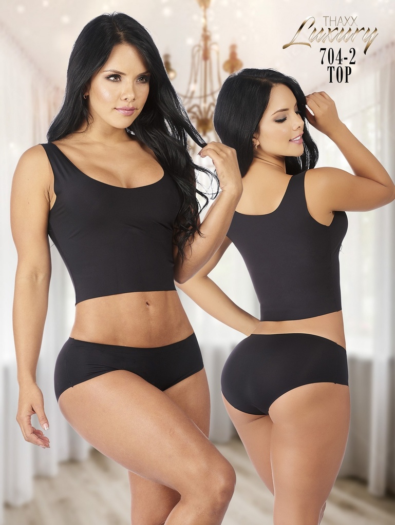 [137704S2] Fajas Thaxx Luxury Top, Negro (S)