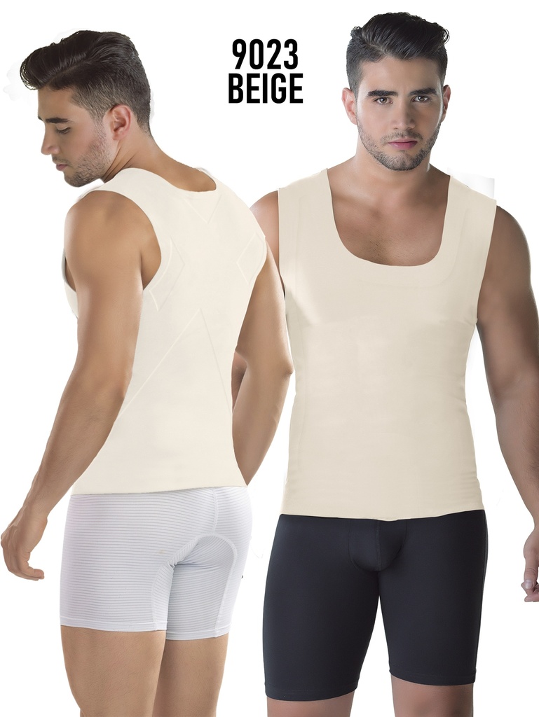 Men's Beige Compression Shaper Vest – Style 9023