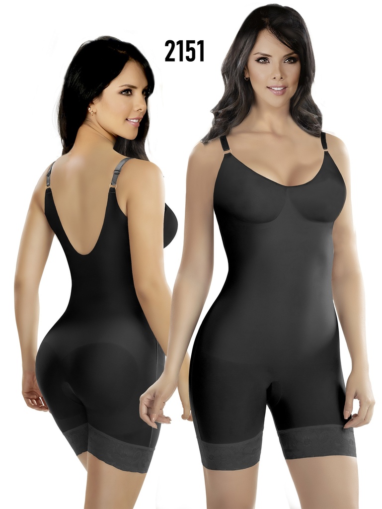 Faja Moldeadora Body Moldeador Levantacola hasta el Muslo Negro para Mujer 2151