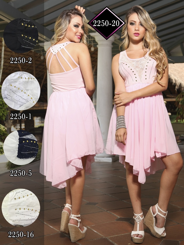 [24022502] Vestido Moda Fuxia Negro