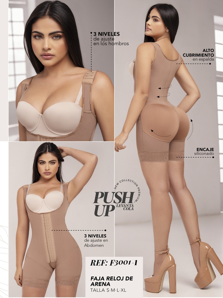 Faja Body Moca Reloj de Arena Push-Up con Tirantes – Kabuky