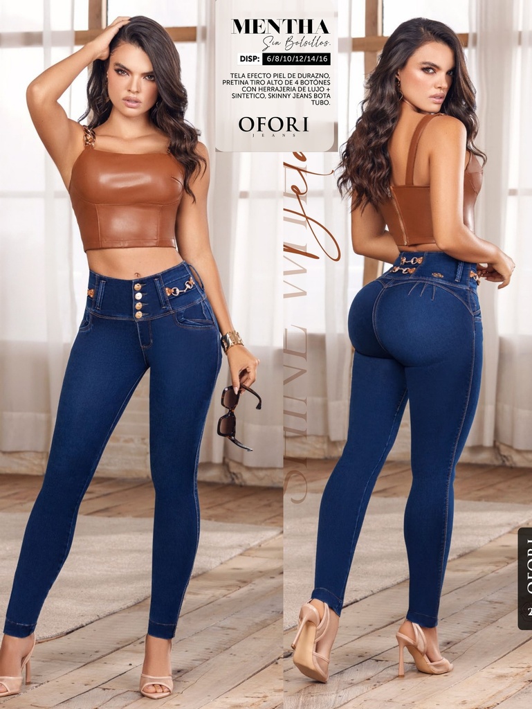[289MENTHA05] Women's Dark Wash Skinny Butt Lift High-Rise Jeans 289MENTHA0 (5)