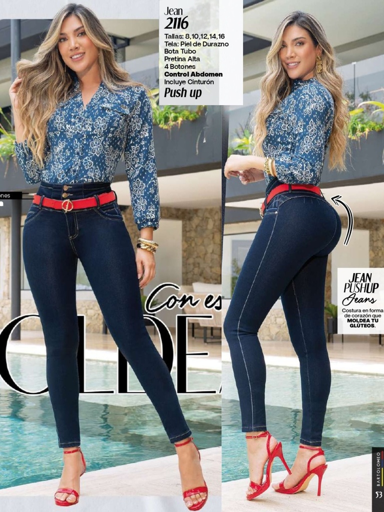 [351211603] Women's Dark Wash Skinny Butt Lift Jeans 3512116 (3)