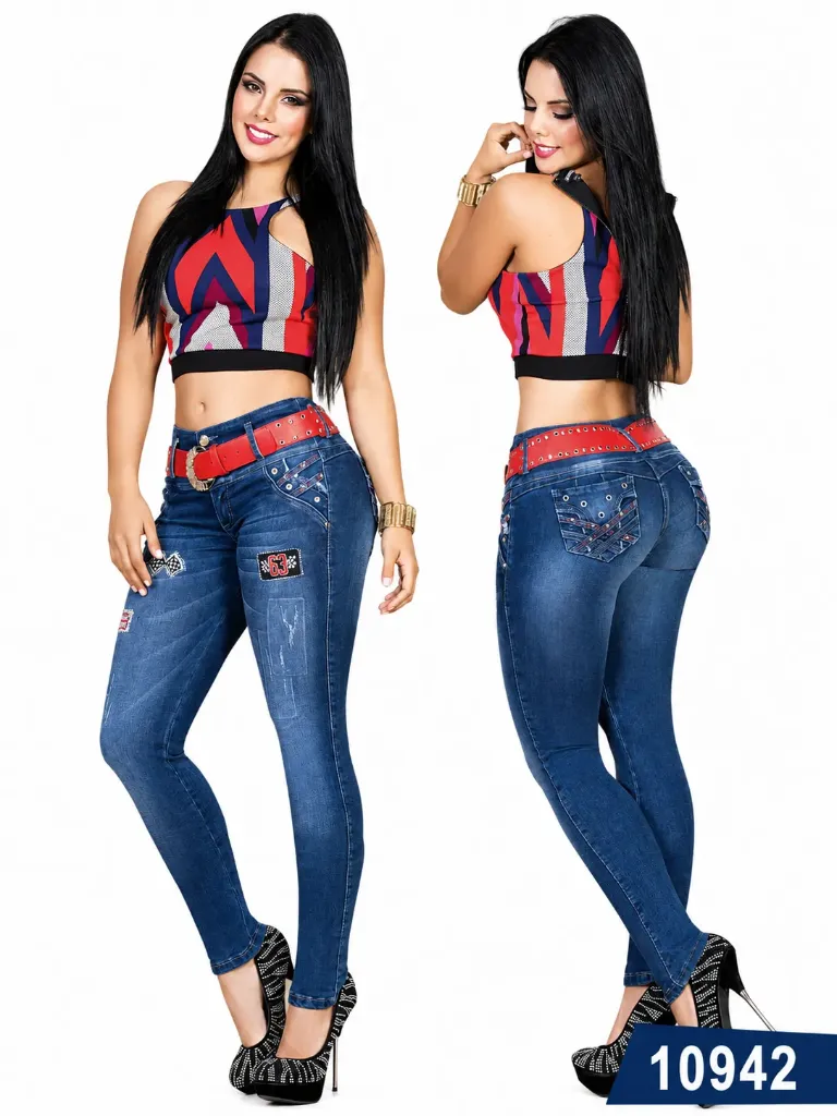 [00023210942AZ01] Women's Medium Wash Butt Lift Skinny Jeans 10942