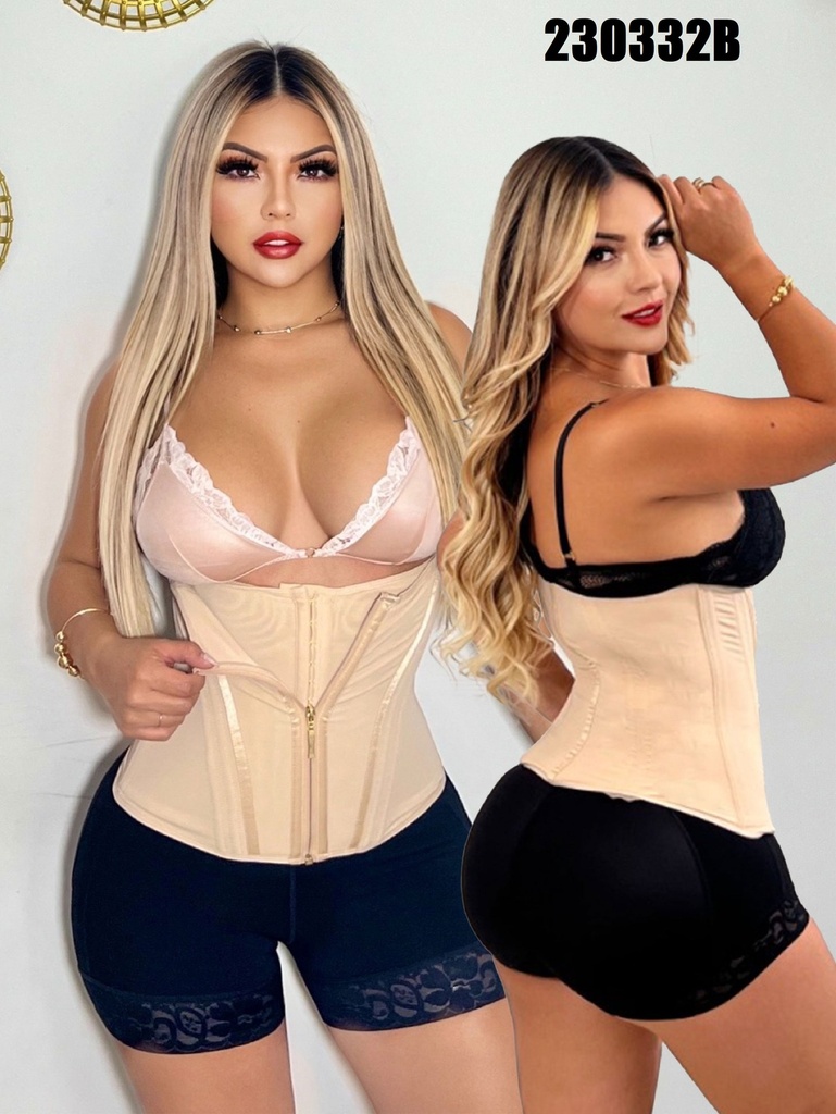 Faja Moldeadora Cinturilla Látex con Ganchos Beige para Mujer 230332B