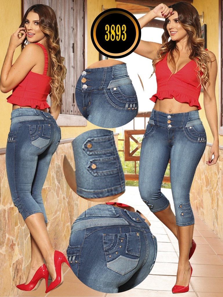 [502389301] Capri Jean Levantacola Azul con Botones en los Bolsillos – Cokette (1)