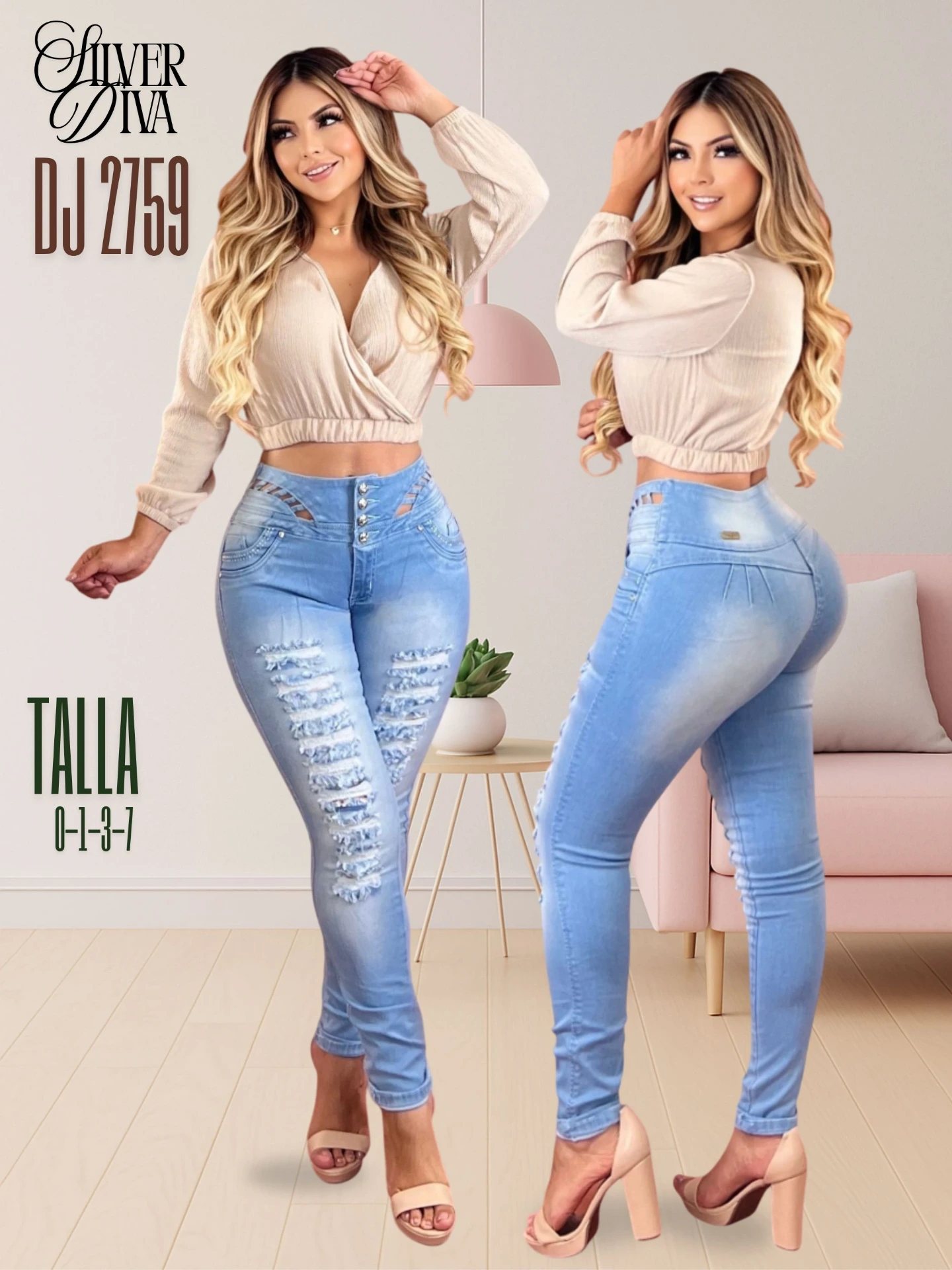 Jeans Levantacola Silver Diva